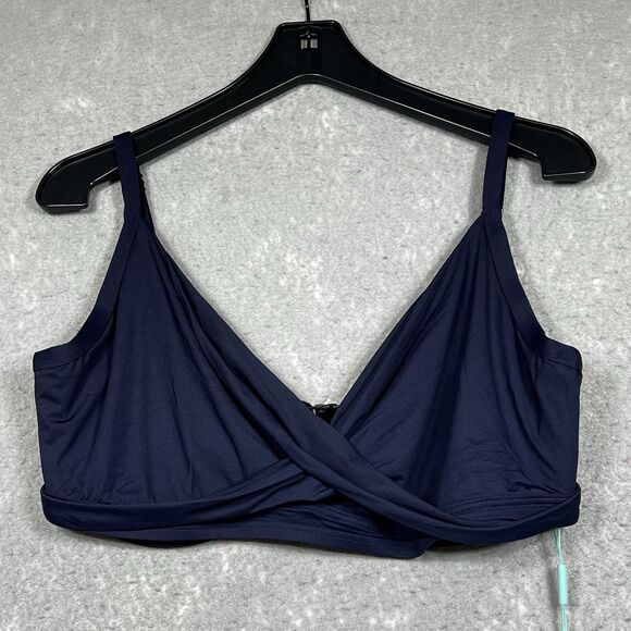 Sea Level Swim Bikini Top Womens Size 14 Blue Swimsuit Nylon Blended NWT - Picture 1 of 13